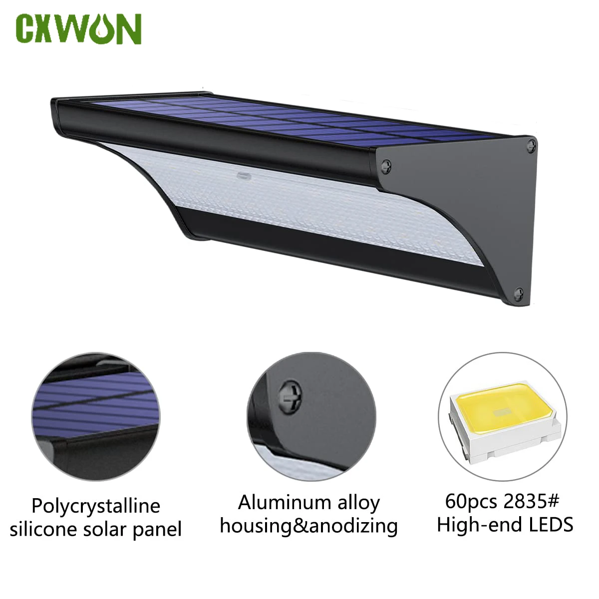 Balance Beam Outdoor - 60/48Led Outdoor Solar Wall Light Solar