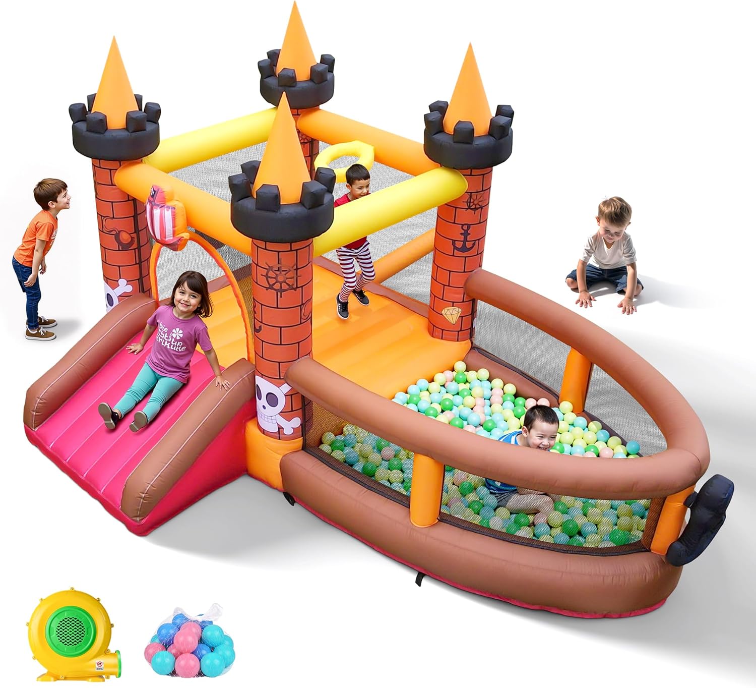 Kids Outdoor Jumping Castle - Inflatable Bounce House for Kid 3-8: