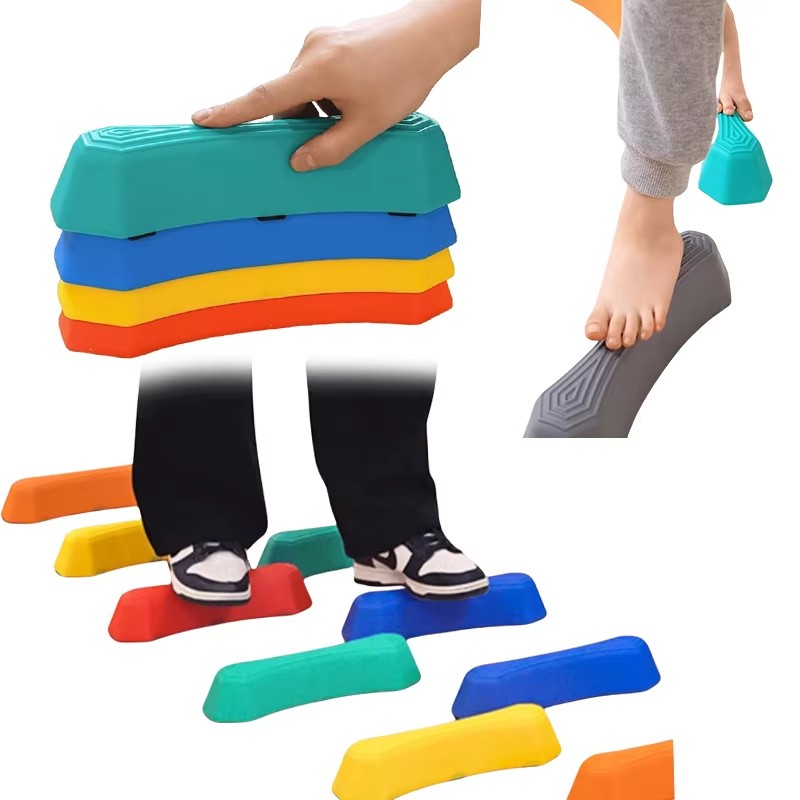 Kids Outdoor Obstacle Course - Rainbow Funy Stepping Stones for Kid
