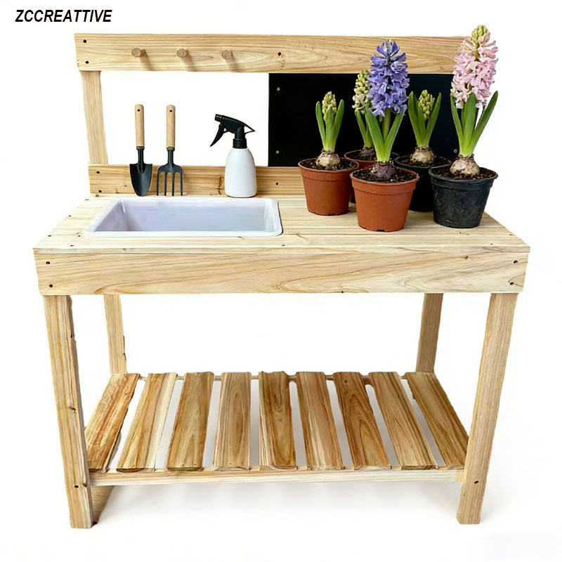 Kids Outdoor Mud Table - ZCCREATTIVE Children Wooden Potting Benches Outdoor