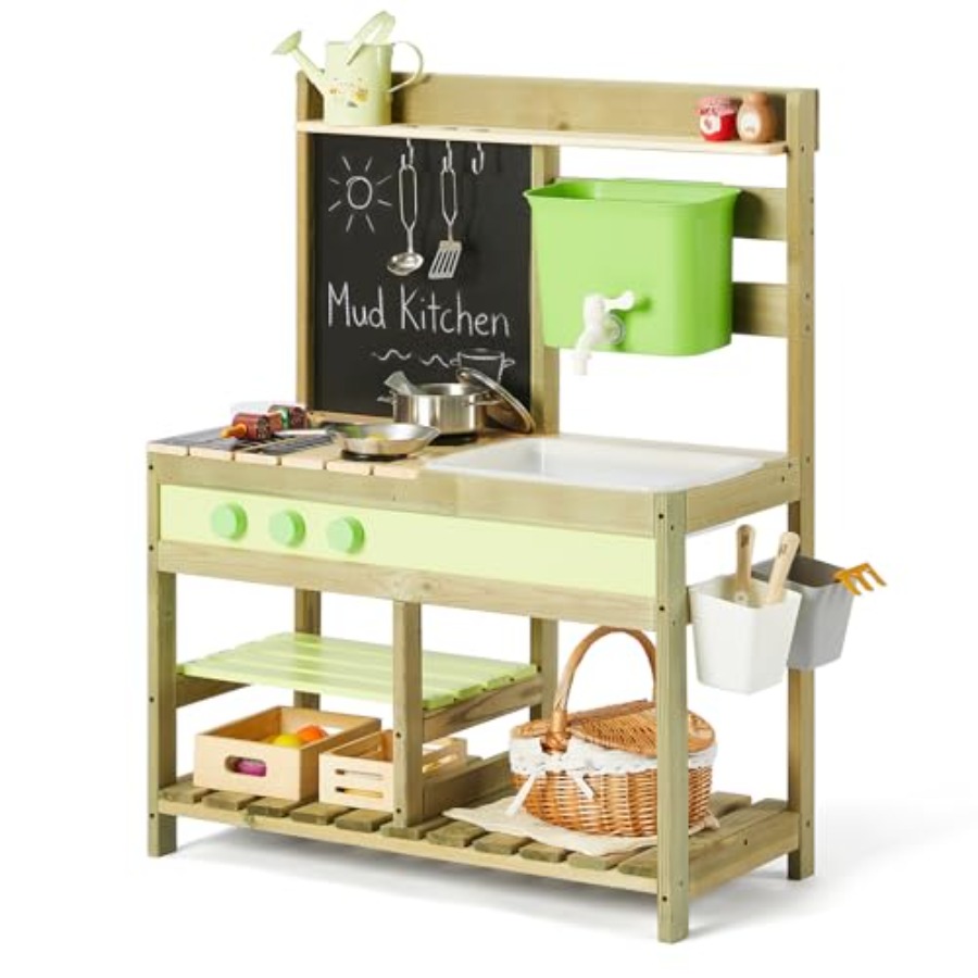 Kids Outdoor Mud Table - Outdoor mud kitchen for kids: wooden