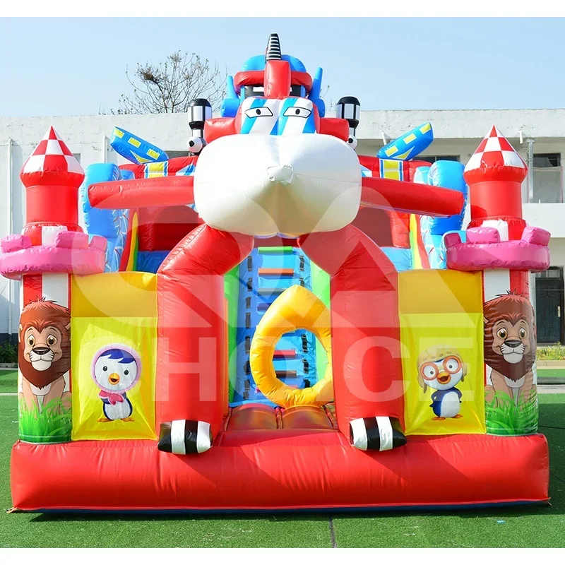 Kids Outdoor Jumping Castle - Outdoor Inflatable Bouncy Castle 4x6m Robot