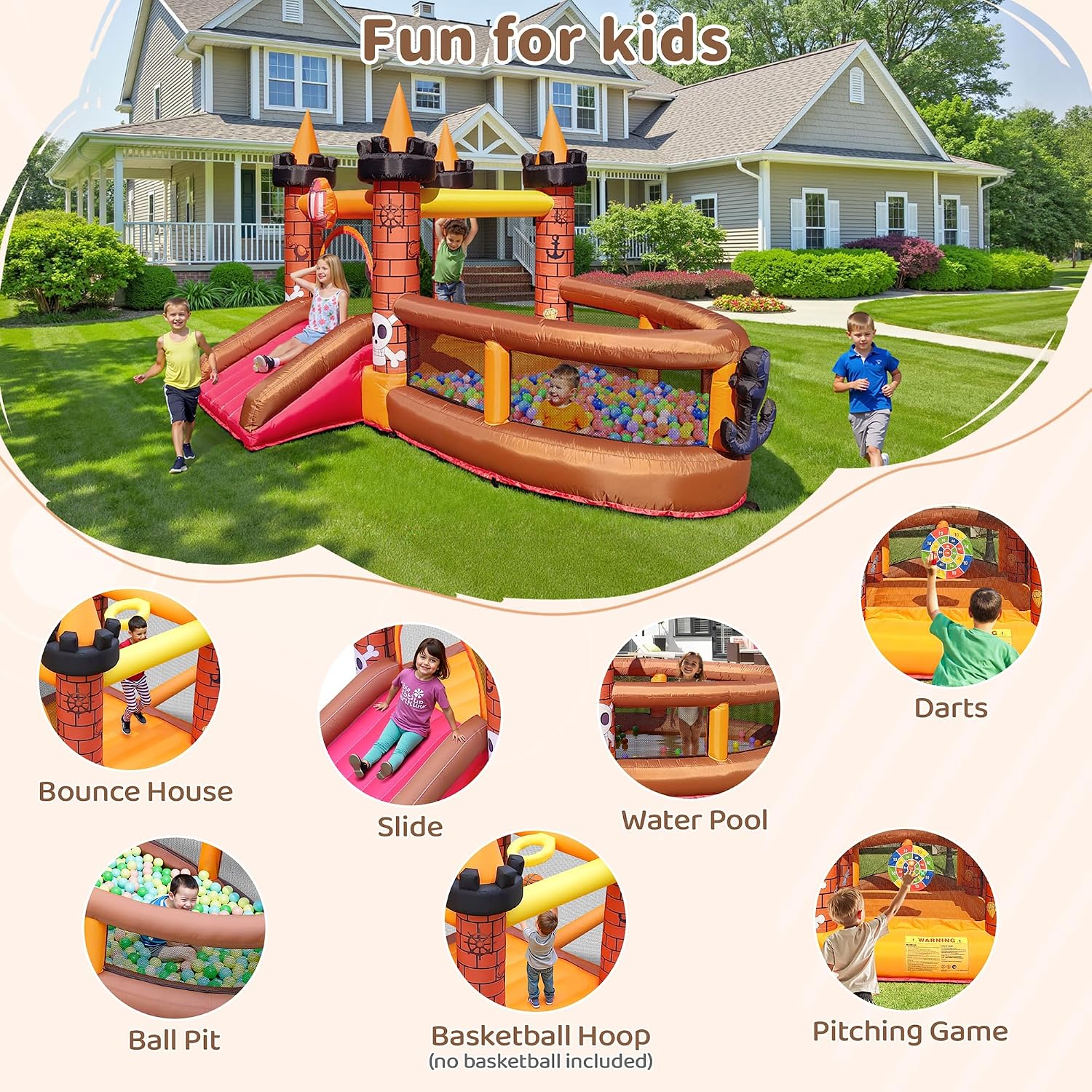 Inflatable Bounce House for Ki - огляд і ціна Kids Outdoor Jumping Castle