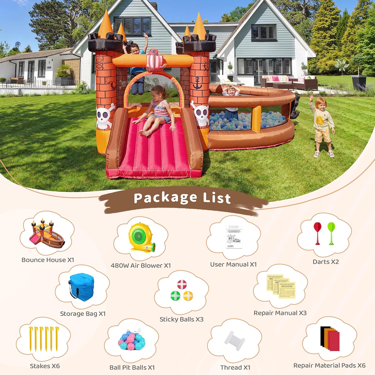 Inflatable Bounce House for Ki - огляд і ціна Kids Outdoor Jumping Castle