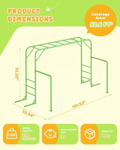 Outdoor Monkey Bar Set with Cl - огляд і ціна Kids Outdoor Monkey Bar Set