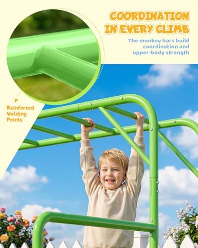 Outdoor Monkey Bar Set with Cl - огляд і ціна Kids Outdoor Monkey Bar Set