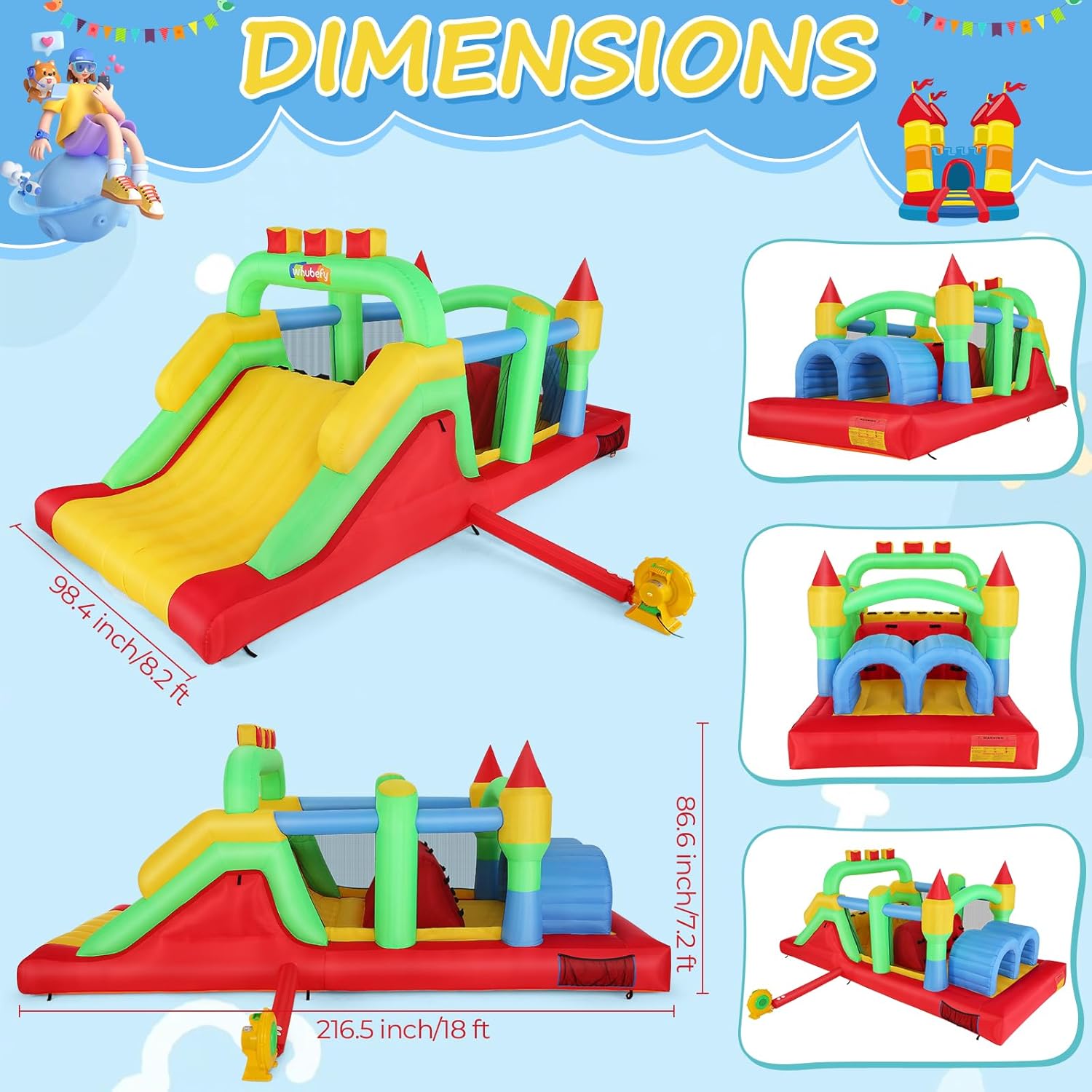 KF Inflatable Obstacle Course  - огляд і ціна Kids Outdoor Obstacle Course