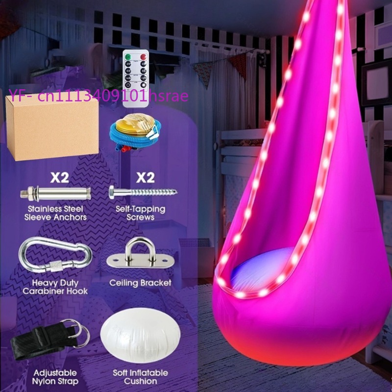 Glowing LED Inflatable Hammock - огляд і ціна Kids Outdoor Hanging Chair